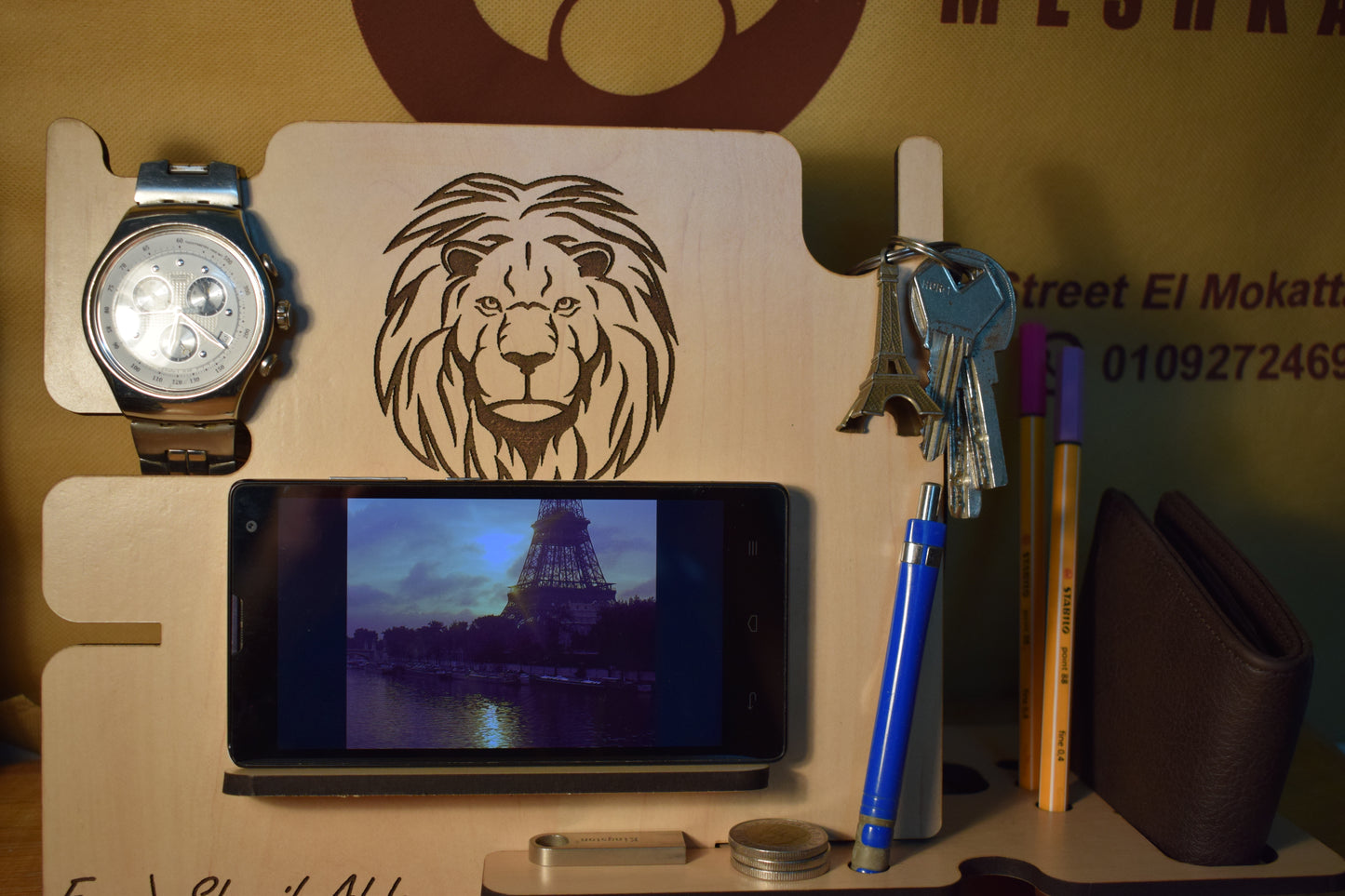 Customizable Wooden Desk Organizer
